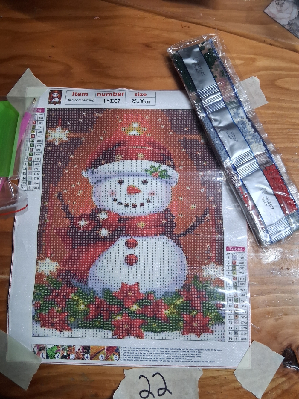Festive Snowman Diamond Painting Canvas - Red & White